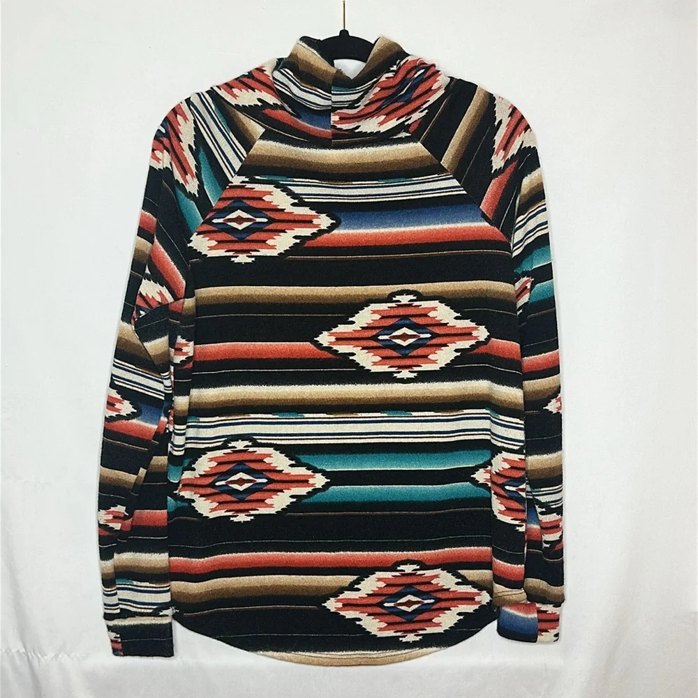 Multicolor Southwestern Patterned Hoodie - Picture 4 of 5